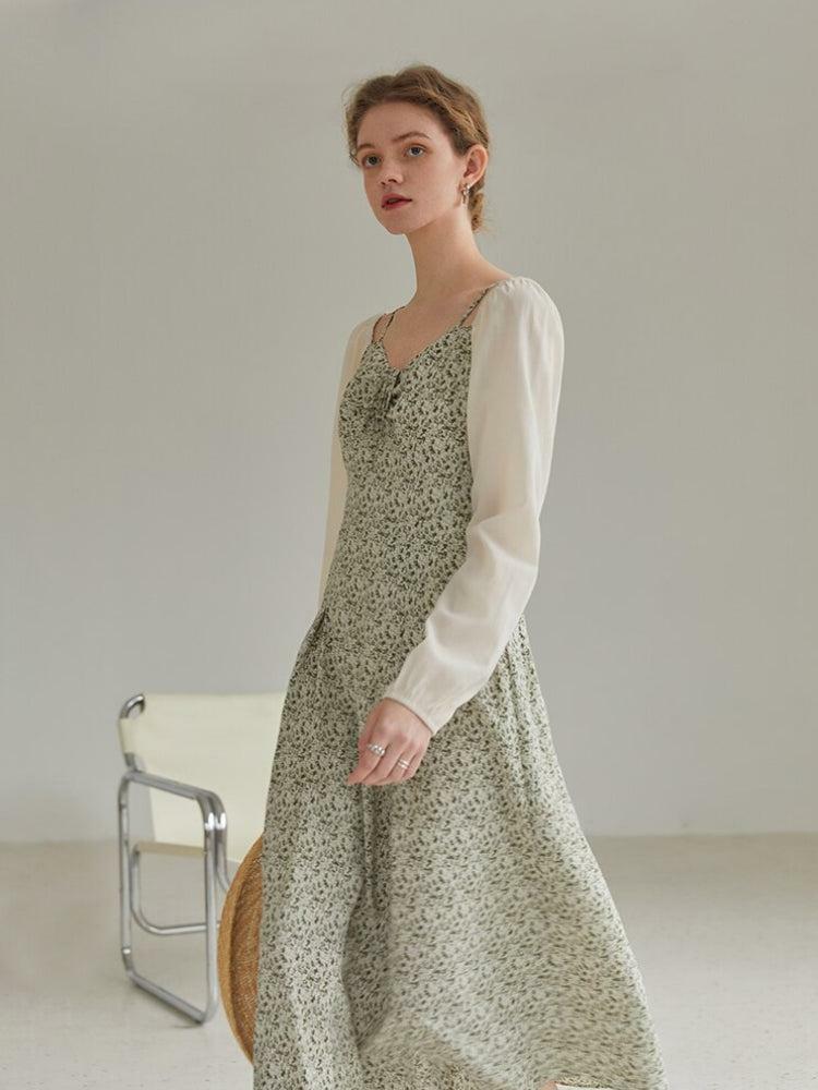 Floral Midi Dress with Cottagecore Aesthetic - Y2K Style Shirt Sleeve Dress for Cute Outfits