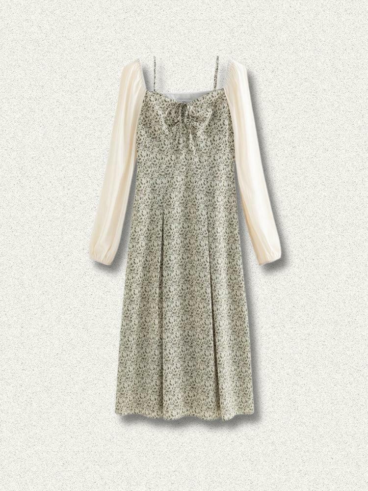 Floral Midi Dress with Cottagecore Aesthetic - Y2K Style Shirt Sleeve Dress for Cute Outfits