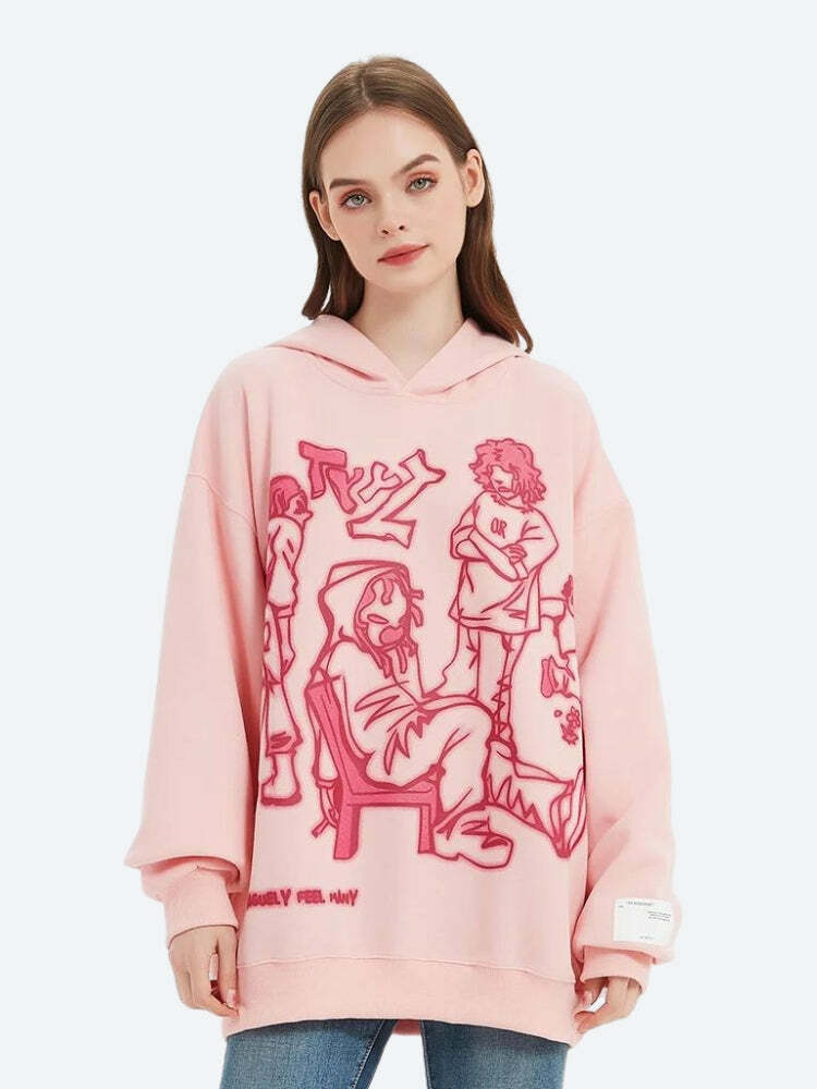 We Vaguely Feel Many Hoodie - Y2K Aesthetic, Grunge Style, Comfy & Cute Tops for Every Occasion