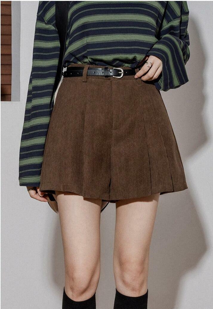 Y2K Aesthetic Corduroy Shorts - Vintage Grunge Style for Comfy, Cute Outfits