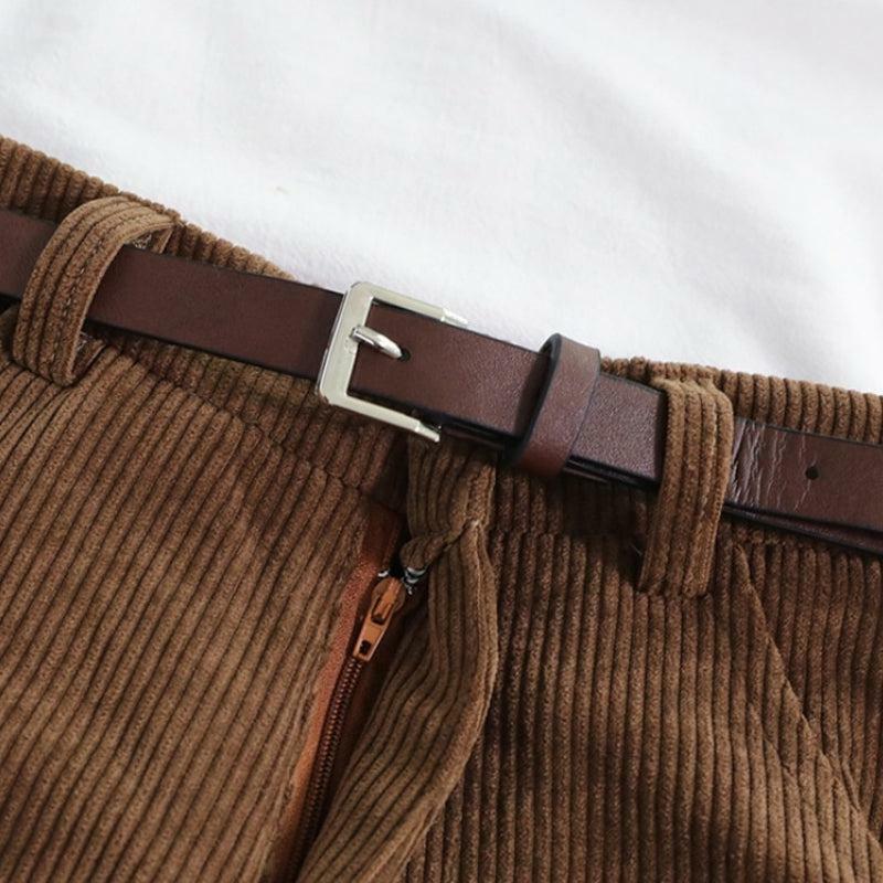 Y2K Aesthetic Dark Academia Corduroy Pants - Vintage Grunge Style for Trendy Outfits