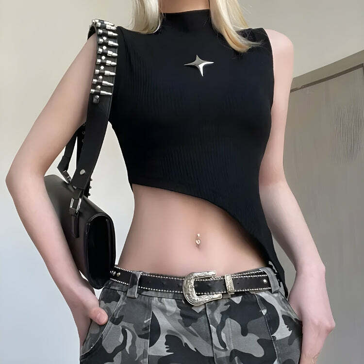 Y2K Corduroy Asymmetric Crop Top - Cute Grunge Aesthetic for Vintage Vibes and Y2K Style
