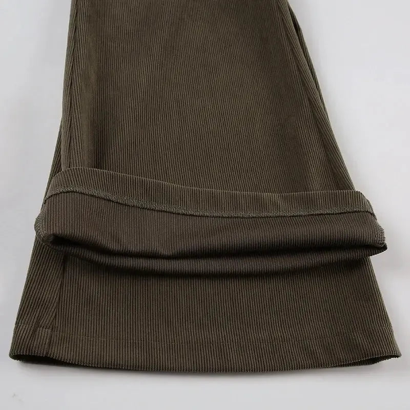 Y2K Corduroy Pants - Vintage Aesthetic Grunge Style, Cute Y2K Clothing for Trendy Looks