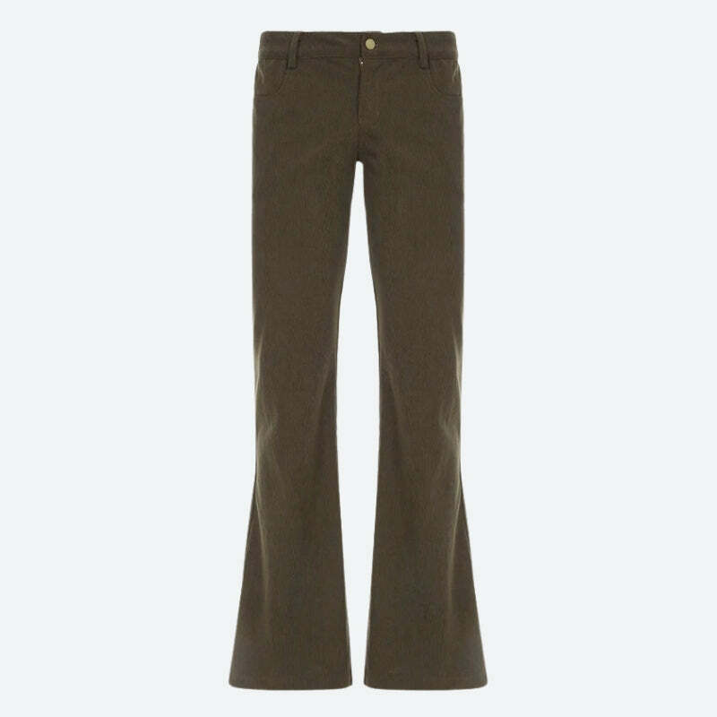 Y2K Corduroy Pants - Vintage Aesthetic Grunge Style, Cute Y2K Clothing for Trendy Looks