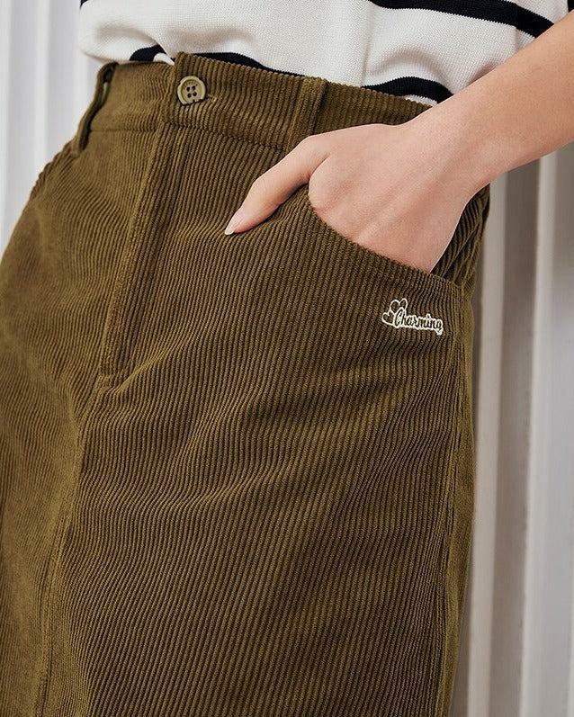 Y2K Grunge Aesthetic Corduroy Mini Skirt - Cute Vintage Style for Coquette and Emo Looks