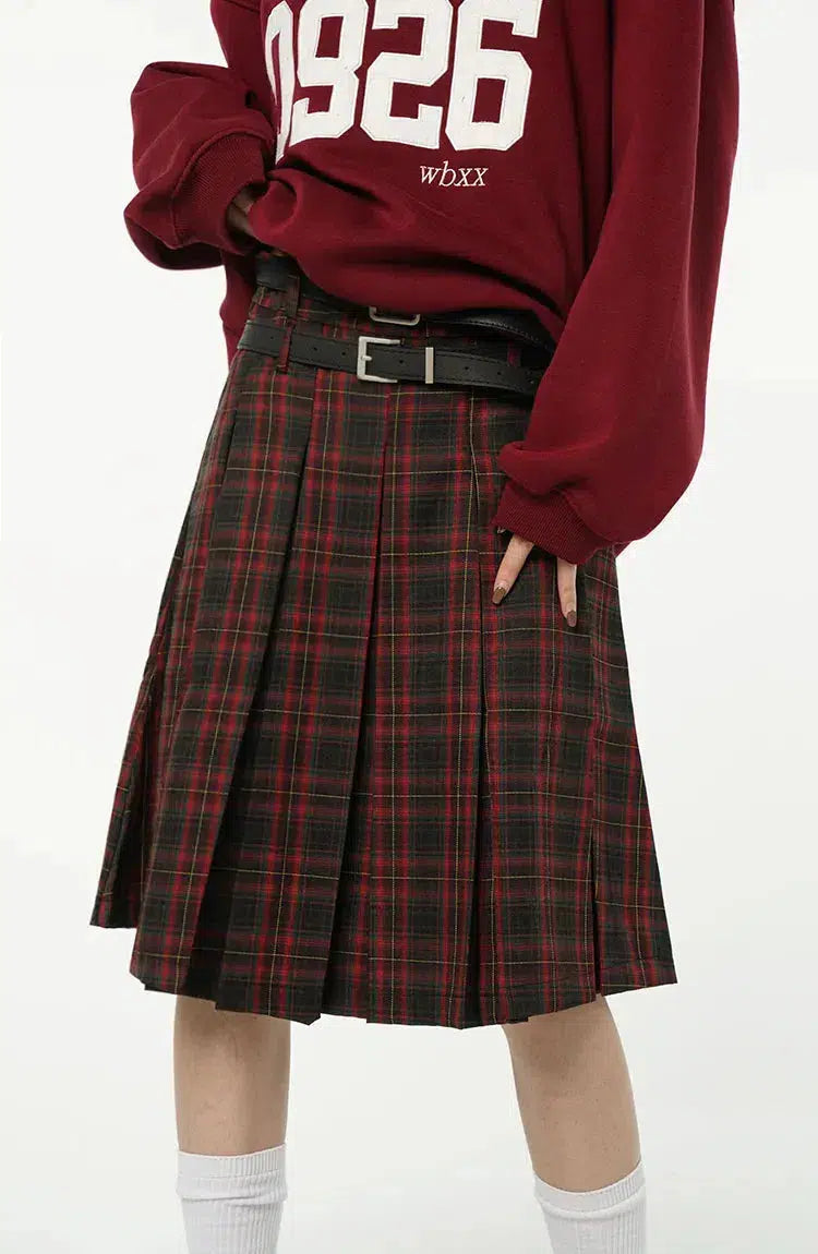 Y2K Grunge Aesthetic Skater Midi Skirt - Cute Pastel Goth & Coquette Style Fashion