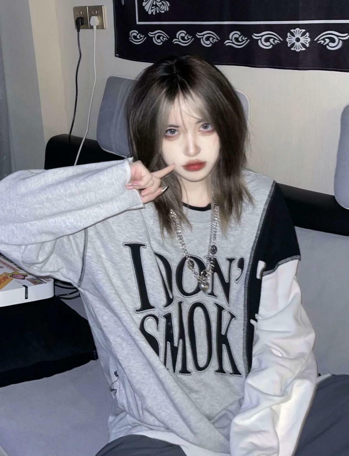 Y2K Grunge I Don't Smoke Tee - Vintage Aesthetic Top for Retro Fashion Lovers