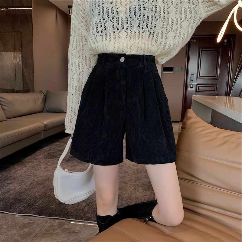Y2K High Waist Corduroy Shorts - Vintage Grunge Aesthetic, Cute Pastel Goth Style