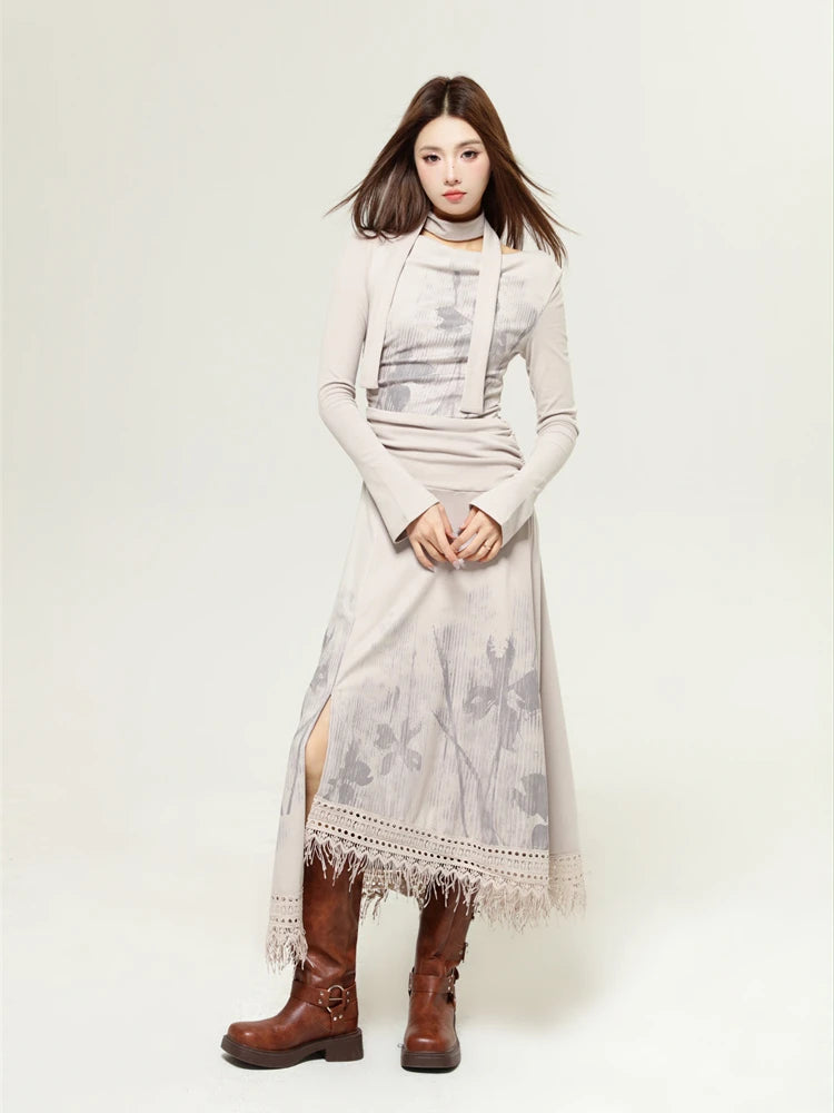 Y2K One Shoulder Boho Maxi Dress - Vintage Aesthetic, Cute Summer Outfit, Grunge Style