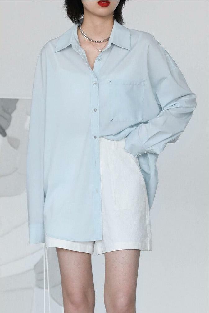 Y2K Oversized Poplin Shirt - Vintage Grunge Aesthetic Top for Coquette & Soft Girl Styles