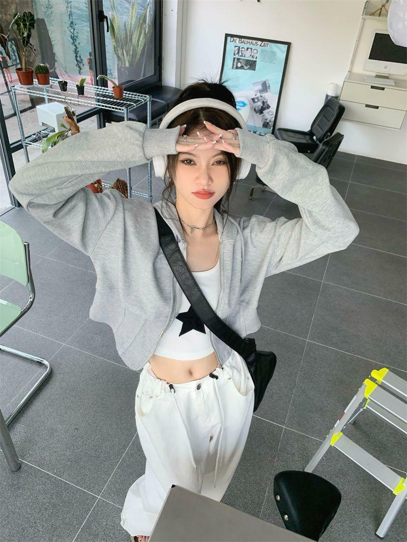 Y2K Soft Girl Cropped Hoodie - Cute Pastel Aesthetic Top for Comfy Grunge Outfits
