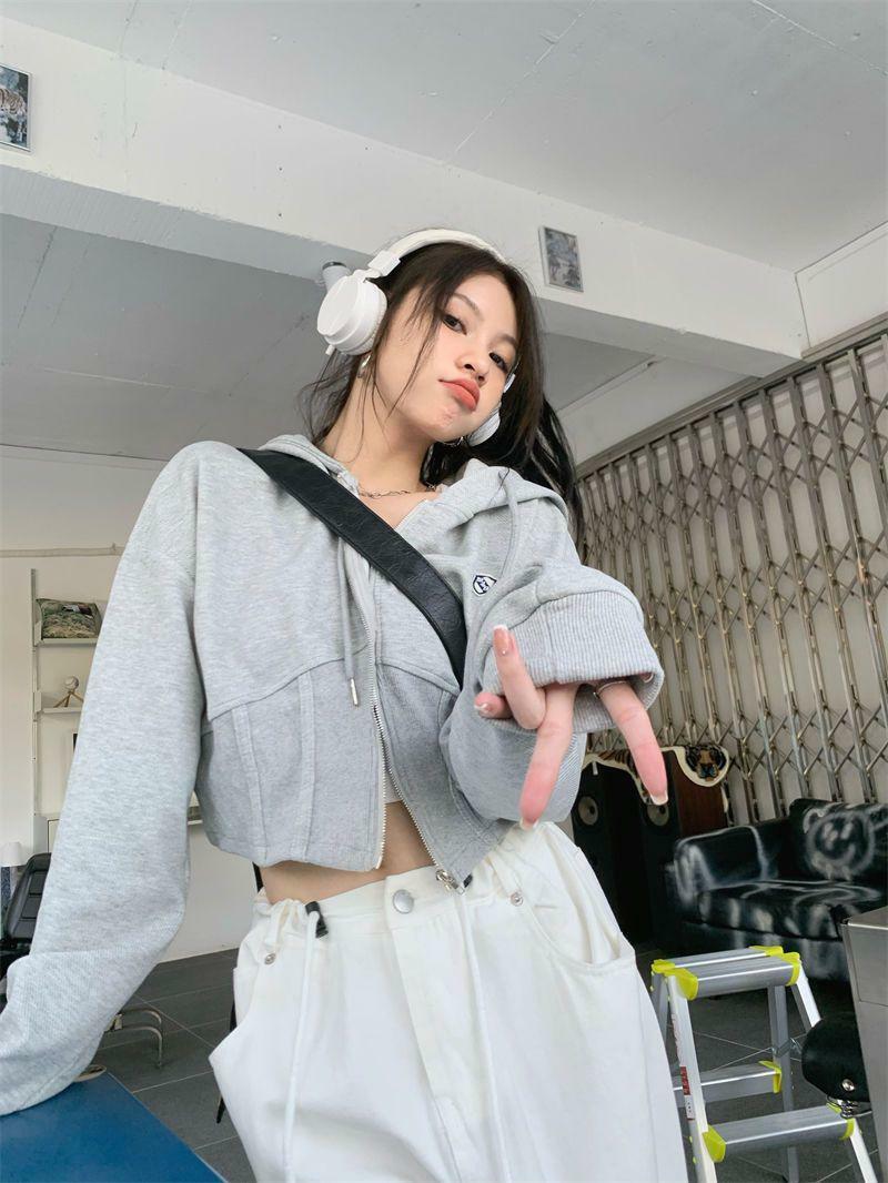 Y2K Soft Girl Cropped Hoodie - Cute Pastel Aesthetic Top for Comfy Grunge Outfits