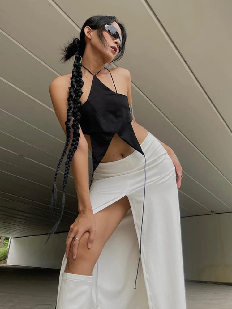 Y2K Star Lace-Up Backless Top | Cute Grunge Aesthetic Crop for Y2K Fashion Lovers