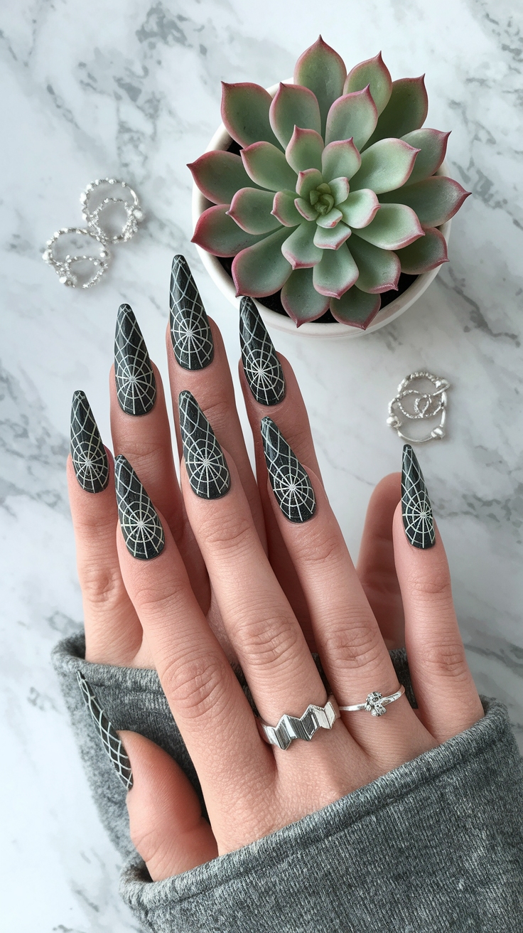 spider gel nail designs