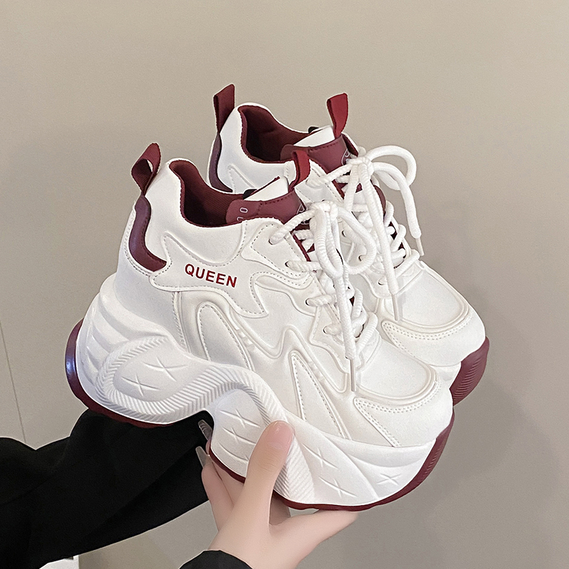 10cm Height-Increasing Dad Shoes for Women - Spring 2025 Thick-Soled Casual Sneakers for Short Stature, Trendy Little White Shoes