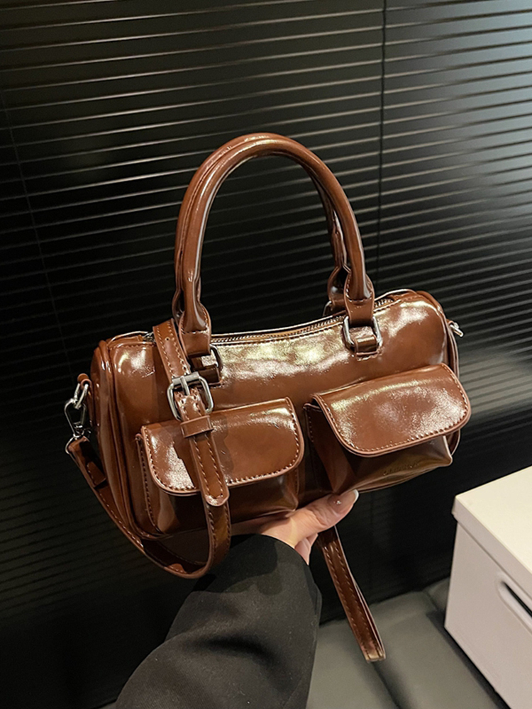 2025 French Vintage Handbag for Women - Oil Wax Leather Small Square Crossbody Bag for Spring/Summer - High-End Shoulder Bag