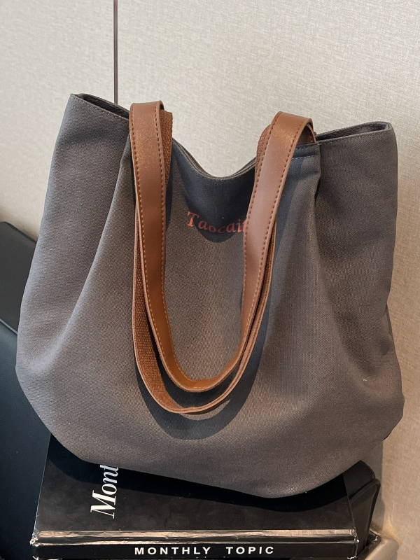 2025 Minimalist Casual Canvas Tote Bag for Women - Versatile Large Capacity Commuting Shoulder Handbag
