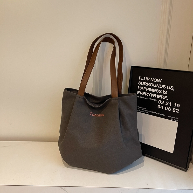 2025 Minimalist Casual Canvas Tote Bag for Women - Versatile Large Capacity Commuting Shoulder Handbag