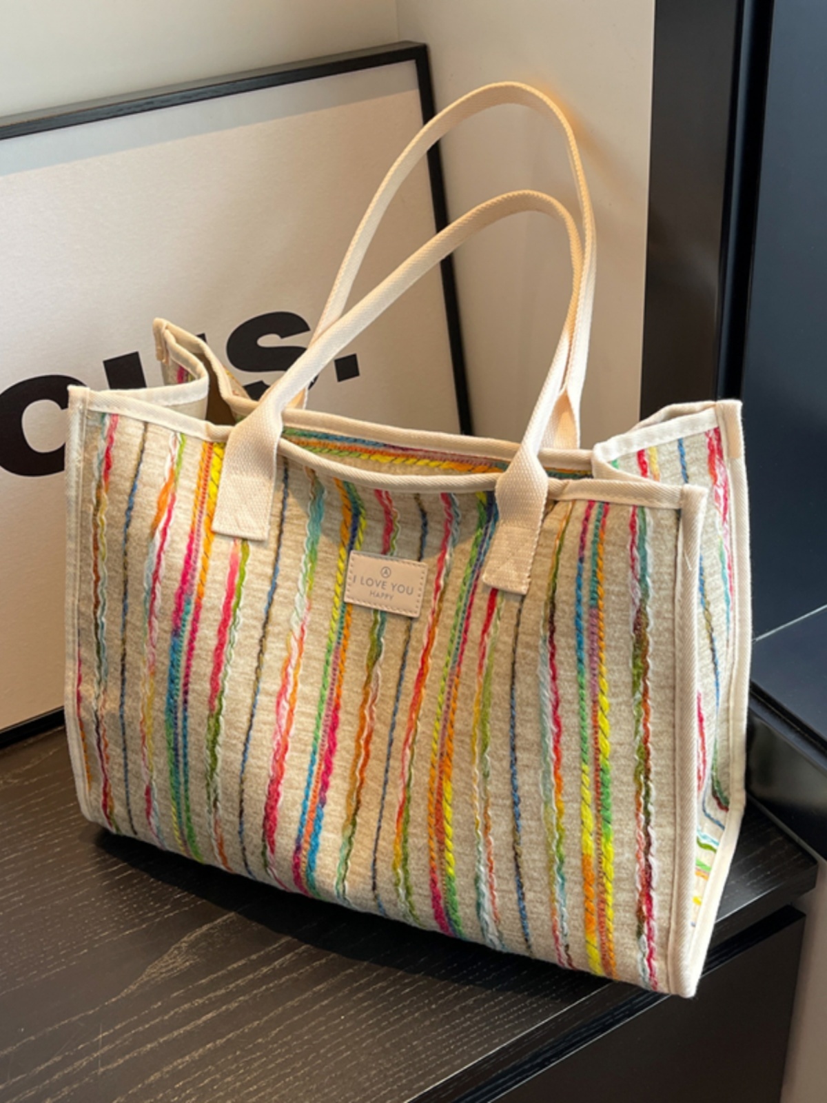 2025 New Fashion Single-Shoulder Canvas Tote Bag for Women, Large Capacity Portable Shopping and Commuting Bag