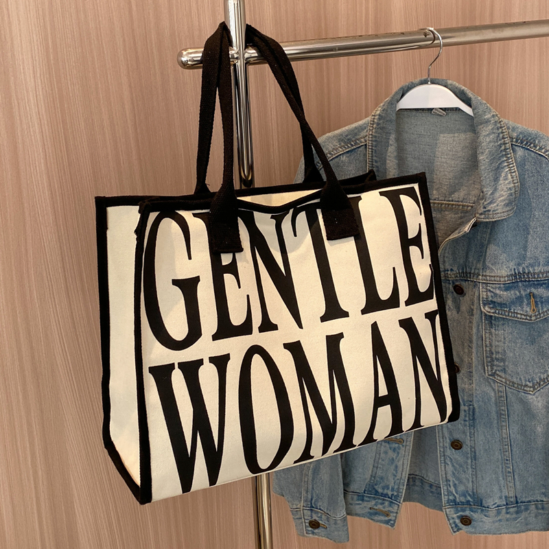 2025 New Fashion Single-Shoulder Canvas Tote Bag for Women, Large Capacity Portable Shopping and Commuting Bag