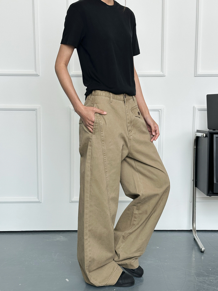 2025 New Wide-Leg Curved Knife Casual Pants for Men and Women - Straight-Leg Loose Fit, Trendy Unisex Fashion