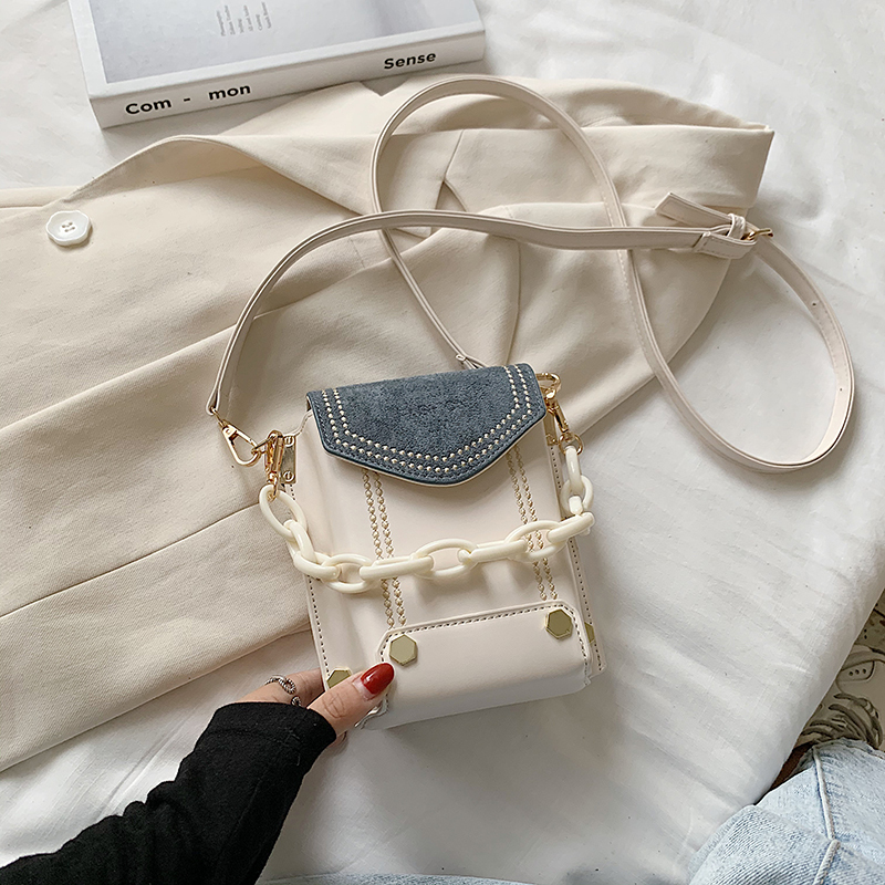 2025 Spring/Summer Women's Color-Blocking Crossbody Bag - Versatile Small Square Handbag for High-End Fashion