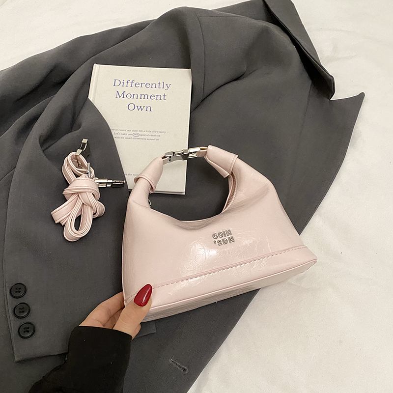2025 Summer Versatile Oil Wax Leather Crossbody Handbag for Women - Chic Daily Commuting Dumpling Style