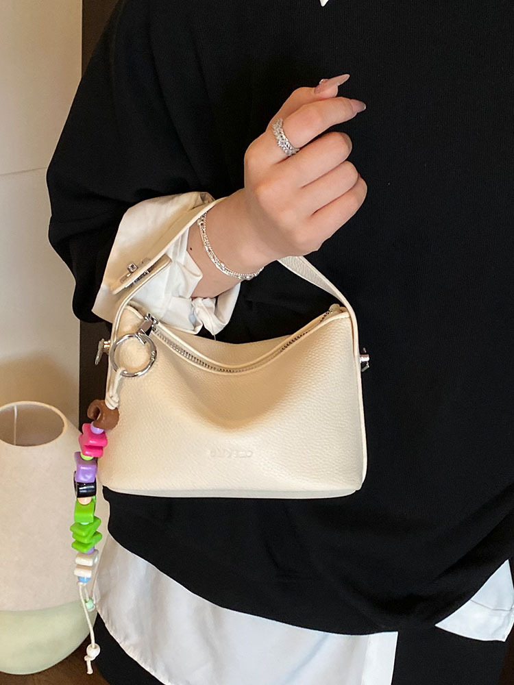 2025 Summer White Crossbody Bag - Stylish High-End Small Handbag Tote for Women, Versatile Casual Fashion Accessory