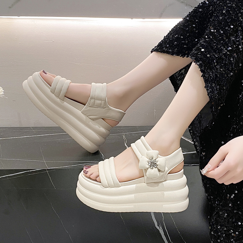 2025 Summer Women's Casual Platform Sandals - Height-Increasing, Thick-Soled Roman Style for Outdoor Comfort