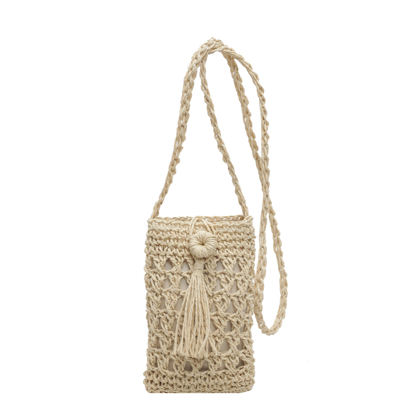 2025 Summer Woven Crossbody Bag for Women - Mini Straw Phone Bag, Versatile High-End Niche Style