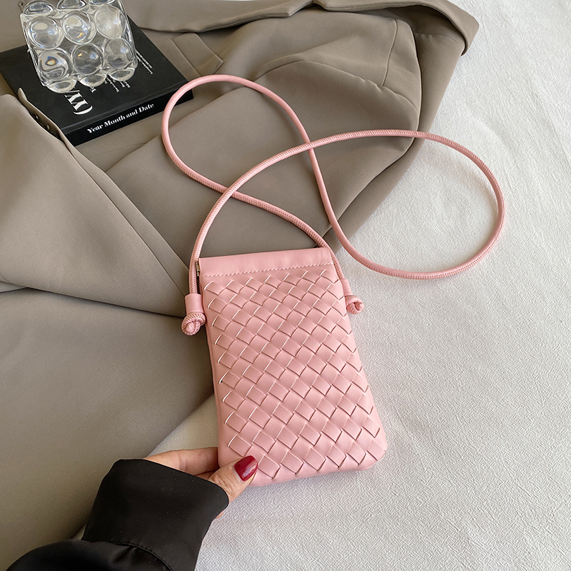 2025 Summer Woven Mini Crossbody Bag for Women - Trendy High-End Small Phone Bag for Walking and Outings