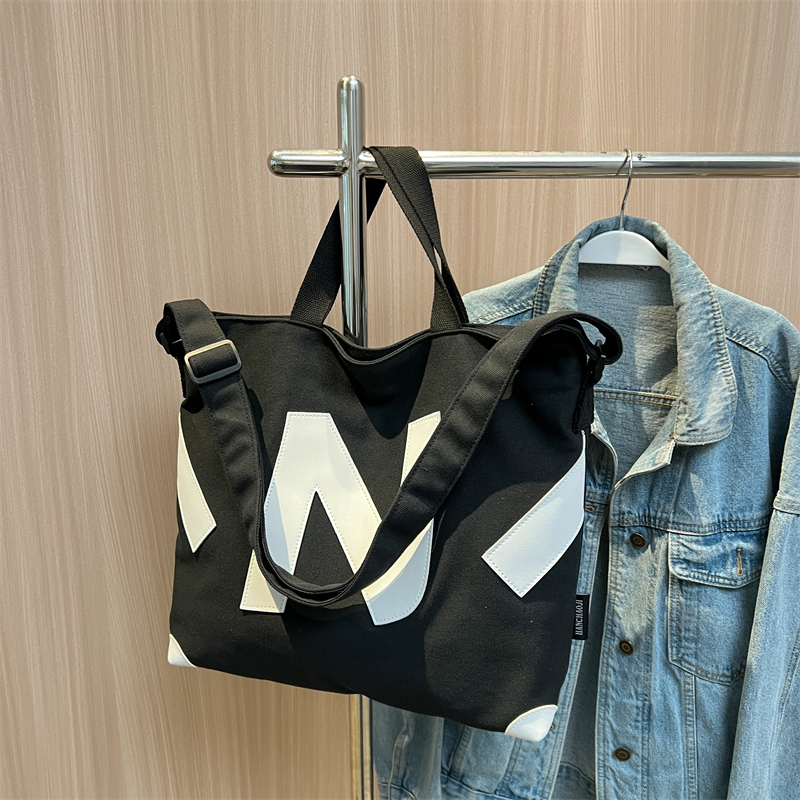 2025 Women’s Canvas Tote Bag - Large Capacity, Versatile Handbag for Students, Commuting, Shoulder and Crossbody Style