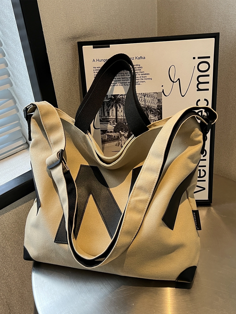 2025 Women’s Canvas Tote Bag - Large Capacity, Versatile Handbag for Students, Commuting, Shoulder and Crossbody Style