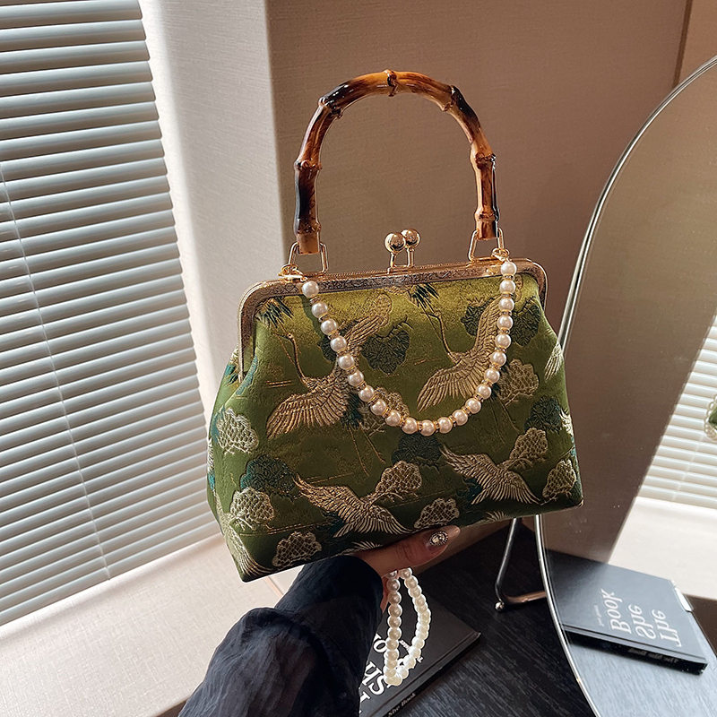 2025 Women's Chinese-Style Embroidered Handbag, High-End Feel Small Square Crossbody Bag, National Style Fashion Accessory
