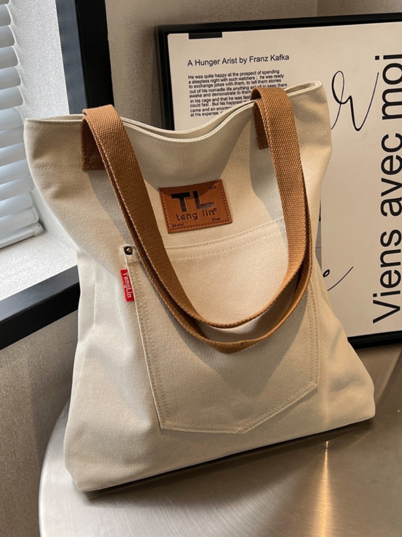 2025 Women's Large Capacity Canvas Commuter Tote Bag – Versatile Shoulder Handbag for Students & Everyday Use