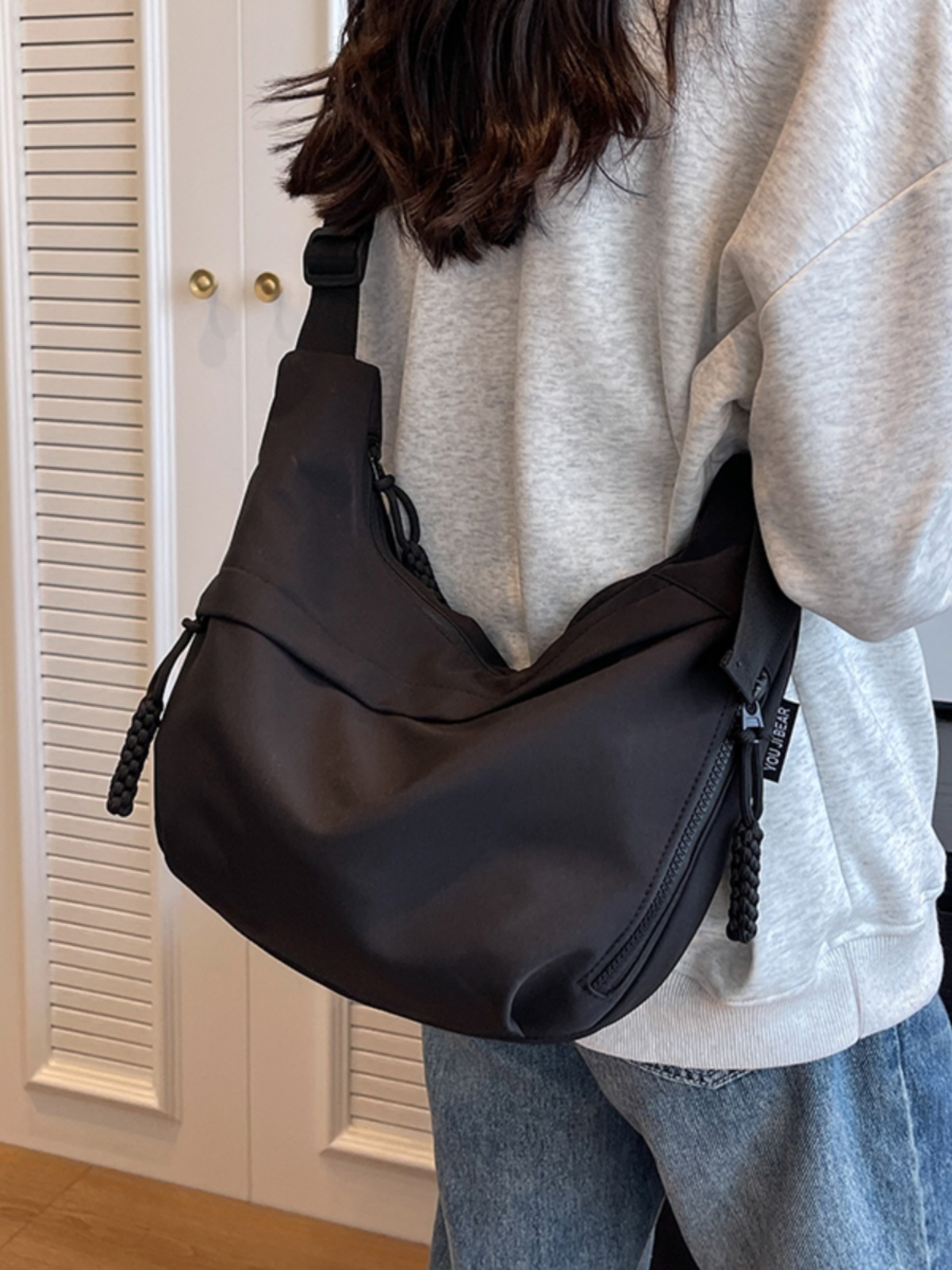 2025 Women's Oxford Cloth Crossbody Bag, Large Capacity Dumpling Shoulder Bag for Class and Commuting, Trendy Casual Style
