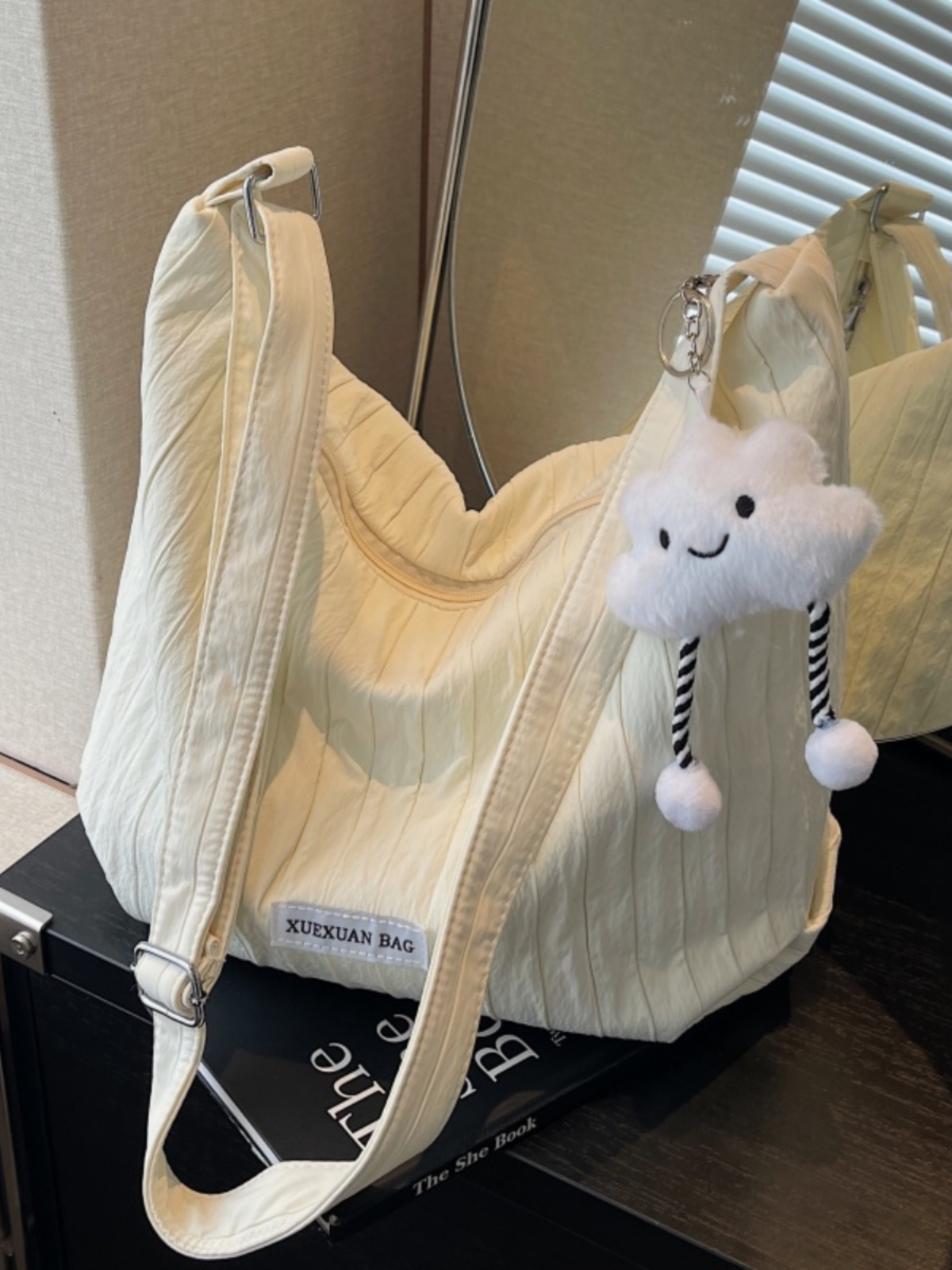 2025 Women's Summer Canvas Tote Bag - Versatile Large Capacity Shoulder Crossbody Bag in Korean Style for Students and Commuters
