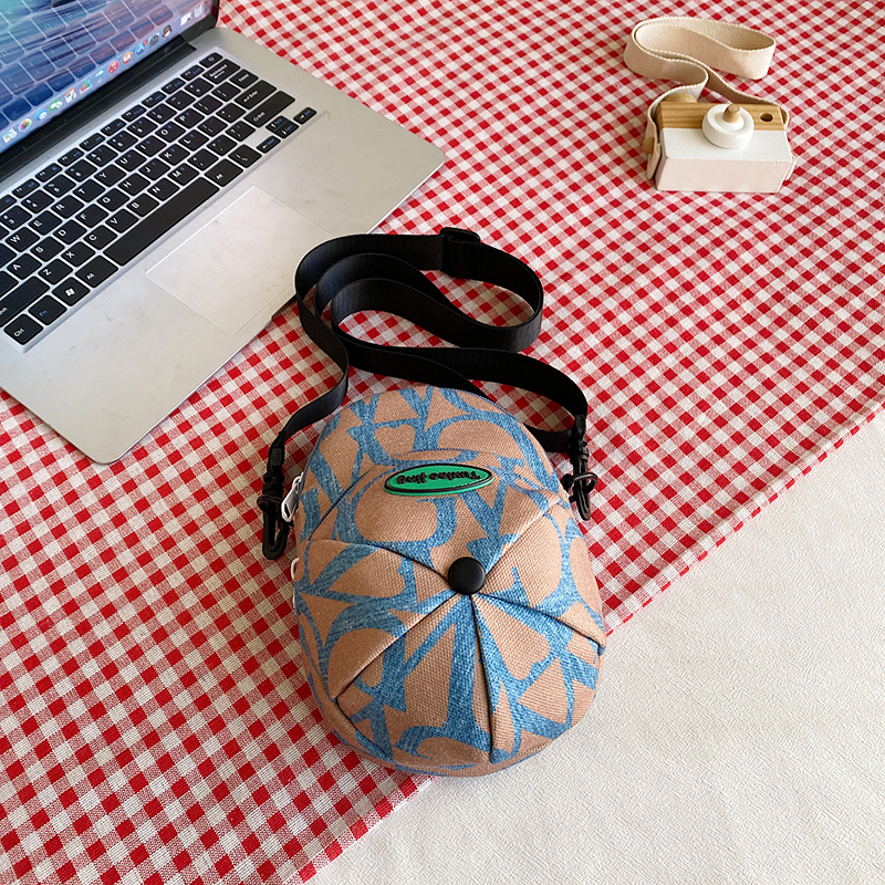 2025 Women's Summer Quirky Nylon Canvas Crossbody Hat Bag with Zipper - Small Phone Bag for Y2K Style