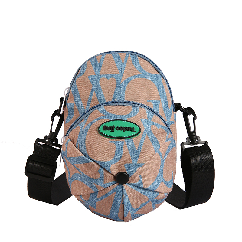 2025 Women's Summer Quirky Nylon Canvas Crossbody Hat Bag with Zipper - Small Phone Bag for Y2K Style
