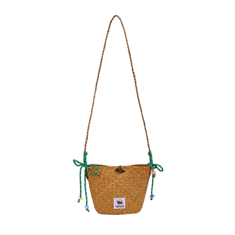2025 Women's Summer Seaside Woven Straw Crossbody Bag - Trendy Vegetable Basket Design for Vacation & Phone Storage