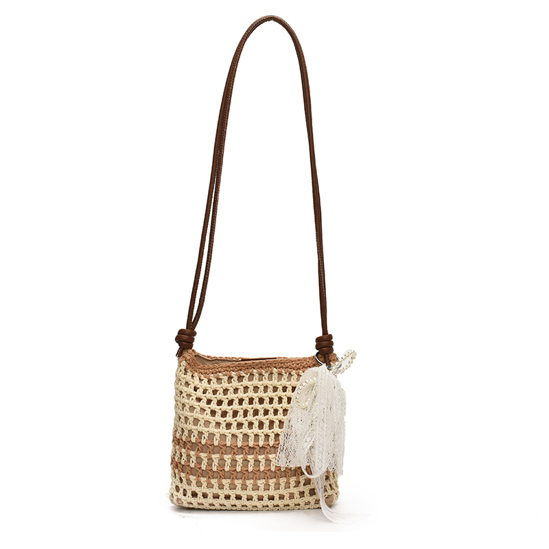 2025 Women's Woven Straw Crossbody Bag - Summer Seaside Vacation Essential, Trendy Niche Phone Bag