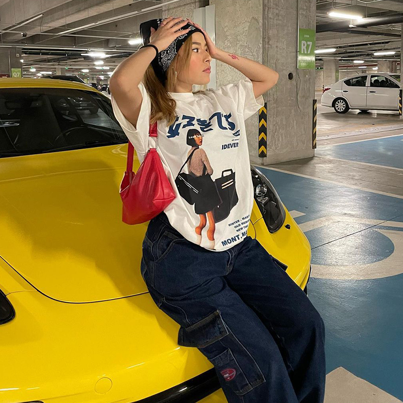 American Retro Cartoon White Short Sleeve T-Shirt for Women - Summer Oversized Street Style Top