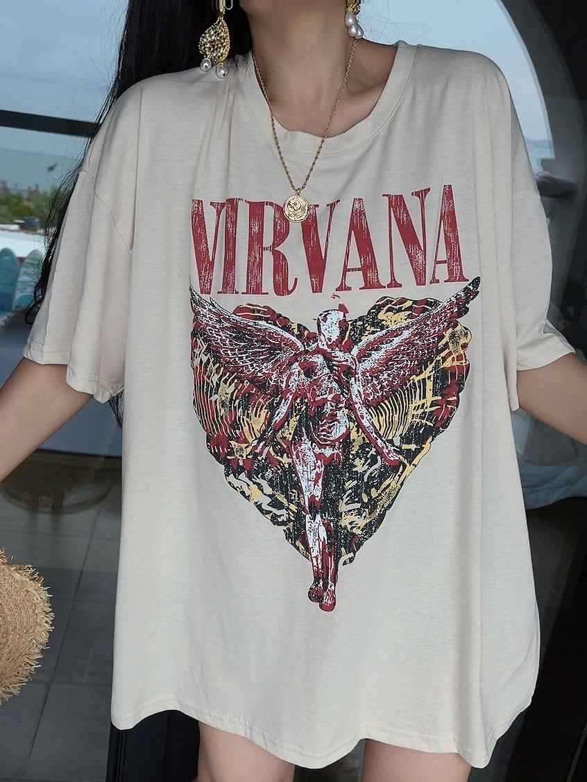 American Retro Couple T-Shirts for Spring/Summer 2024 - Loose Fit, Round Neck, Short Sleeve, Boyfriend Style, Trendy Fashion