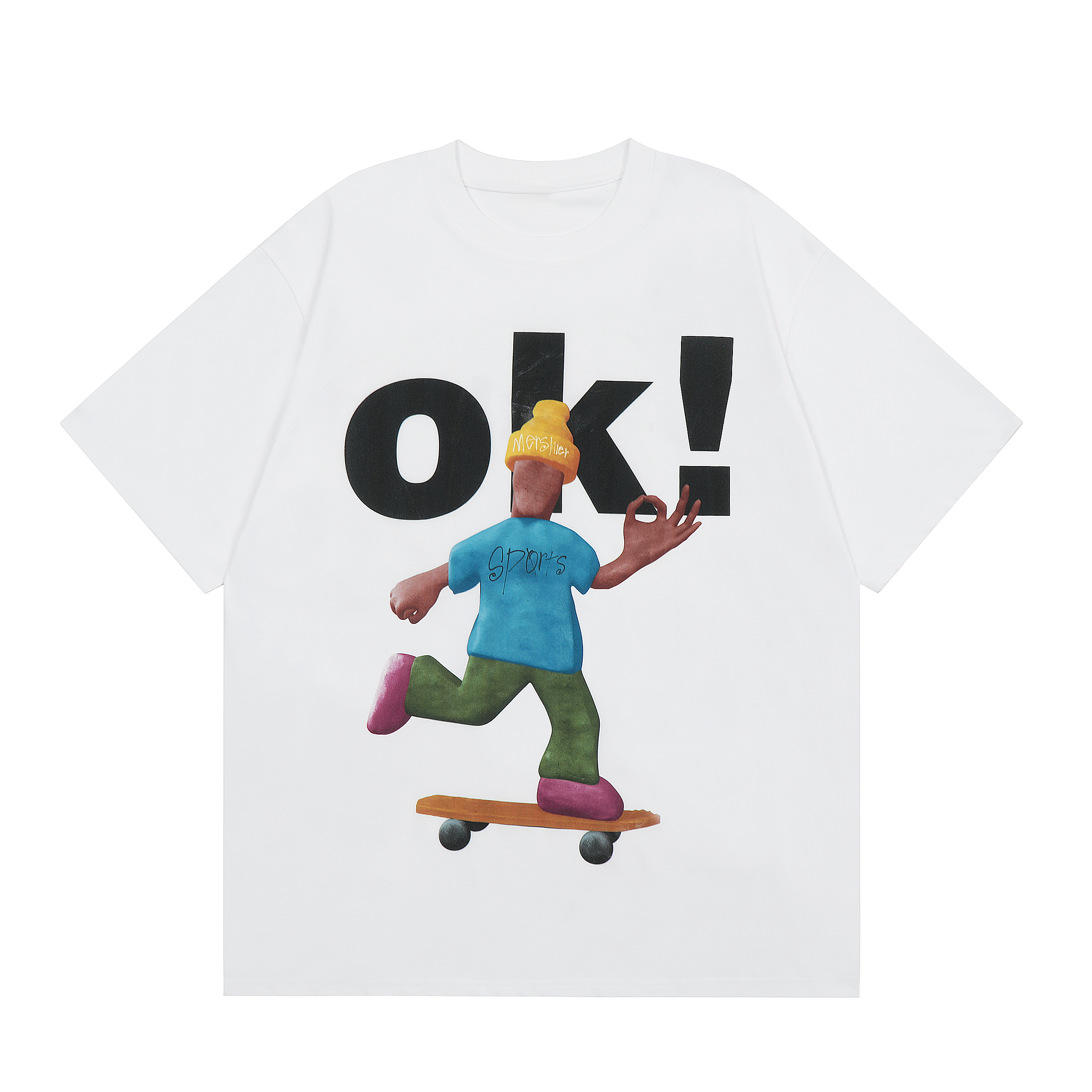 American Retro Fun Letter Print Short Sleeve T-Shirt for Couples - Loose Casual Versatile Top, Y2K Style