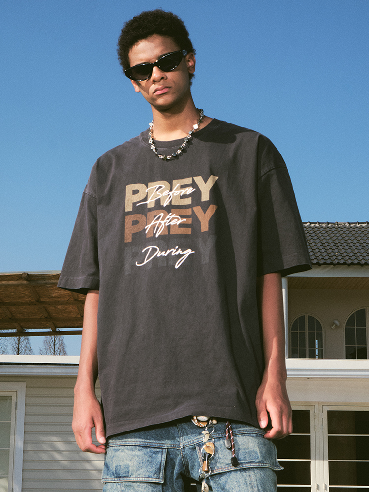 American Retro Letter Print Heavyweight Loose Short Sleeve T-Shirt for Men and Women - Trendy Summer Style 2025