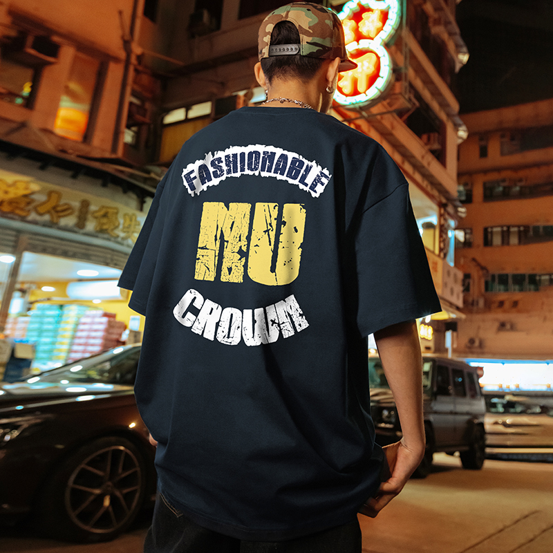 American Retro Letter Short-Sleeve T-Shirt for Men and Women - Casual Sports Tee, Trendy Summer Style 2025