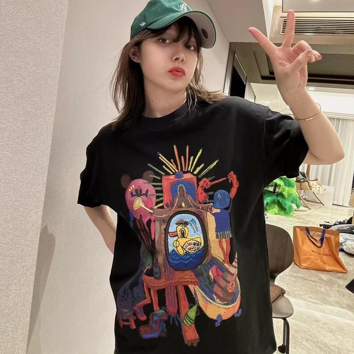 American Retro Loose-Fitting Pure Cotton Short-Sleeve T-Shirt for Women, Plus Size, Casual Versatile Style - Y2K Inspired