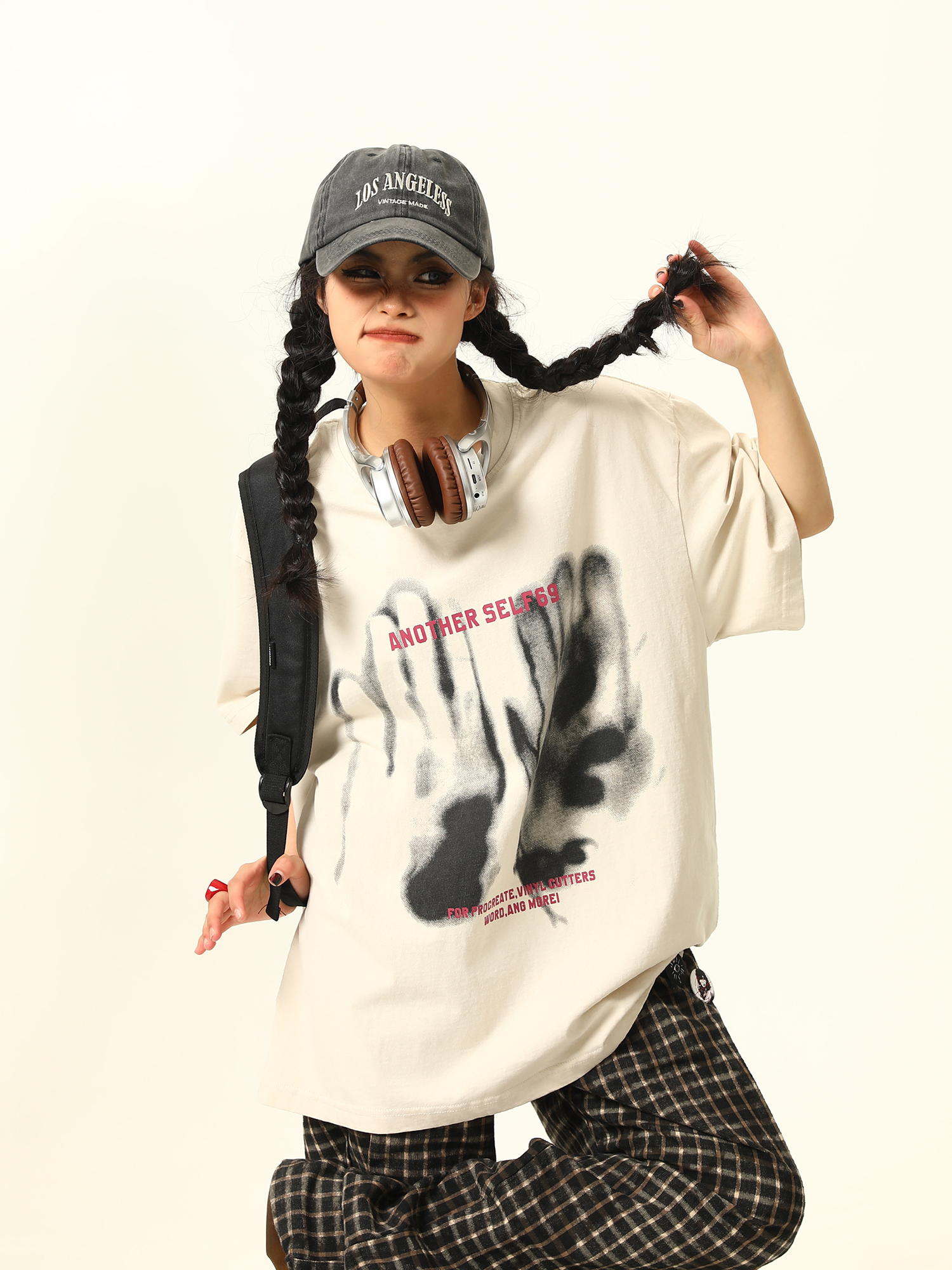 American Retro Printed Washed Short-Sleeve T-Shirt for Men and Women - Trendy Couple Top in Y2K Style