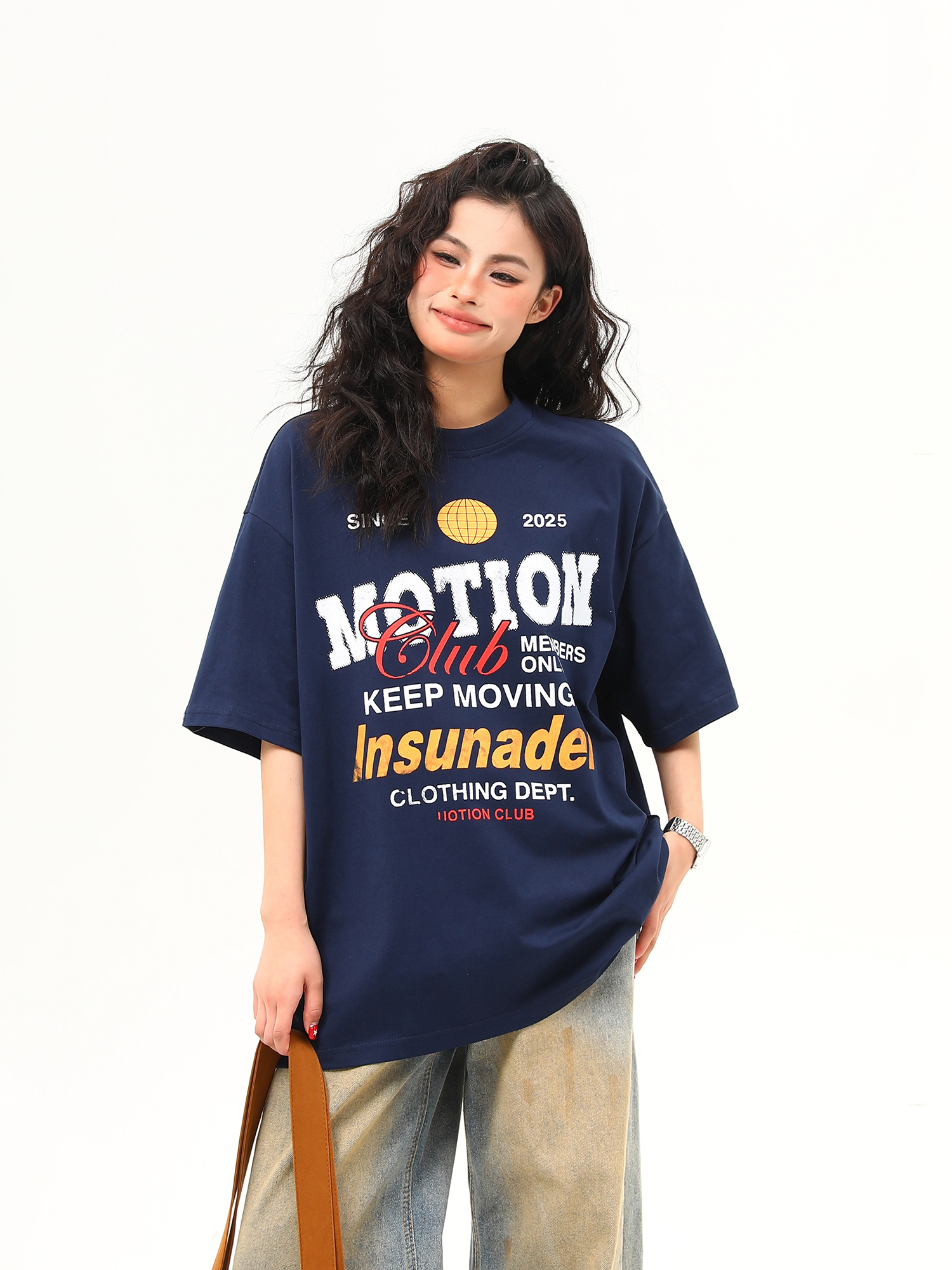 American Retro Sports Style Letter Print Short-Sleeve T-Shirt for Men and Women - Summer Versatile Couple Top