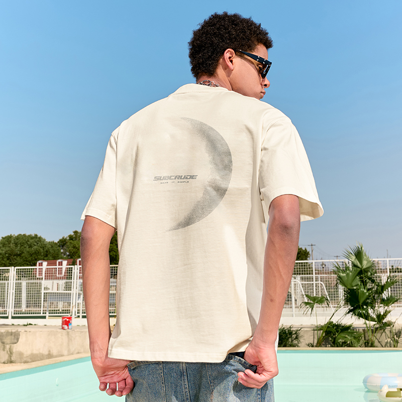 American Retro Streetwear Printed Heavy Loose Half-Sleeve T-Shirt for Men and Women - Trendy Summer 2025 Style